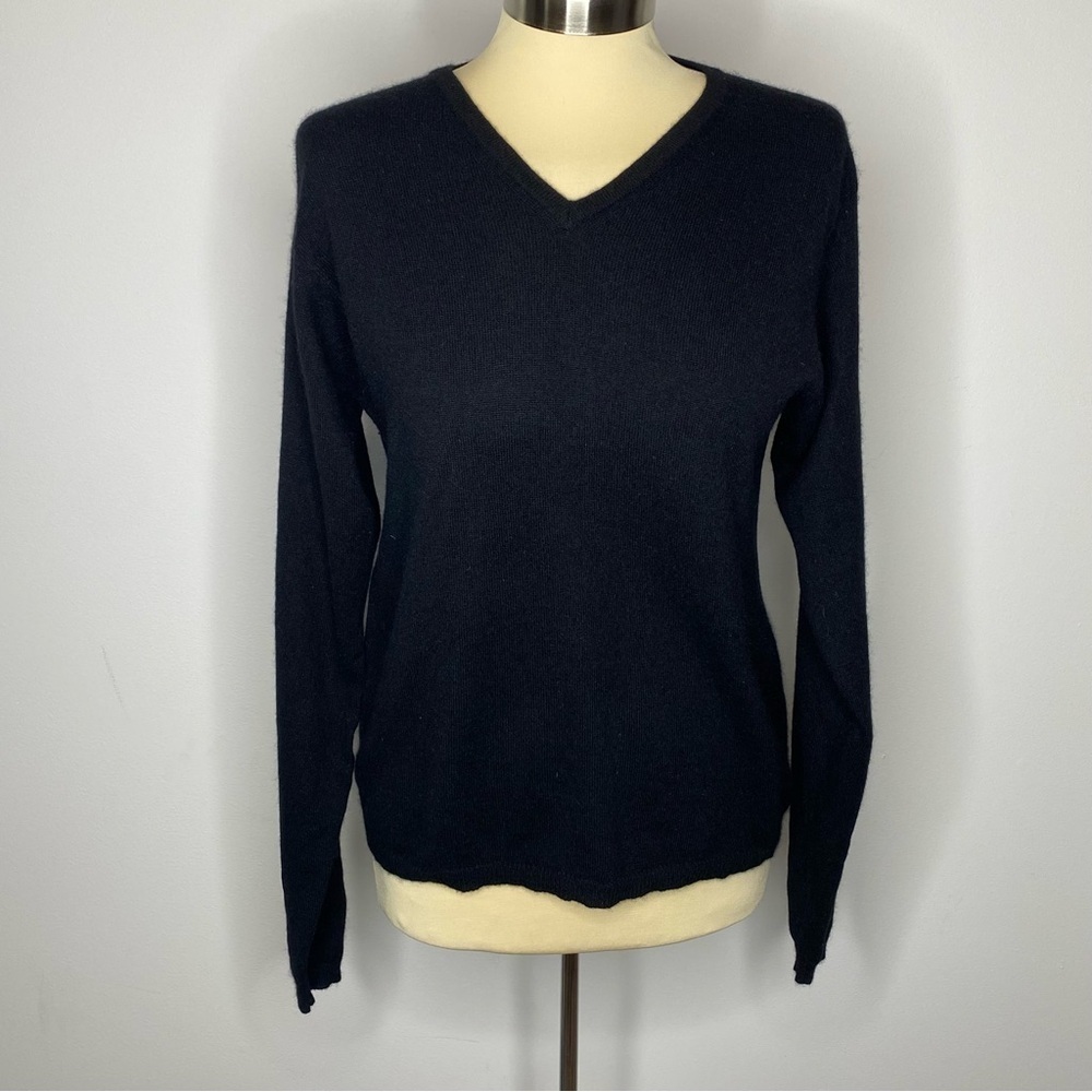 Lord & Taylor Vintage Black Two-Ply Cashmere Sweater